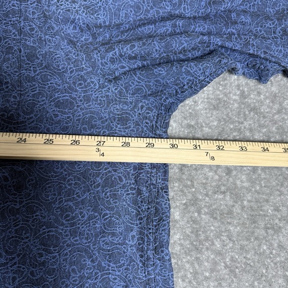 Jhane Barnes Shirt Men's 3XB Blue Silk Blend Long Sleeve Button Up Textured - Picture 6 of 7